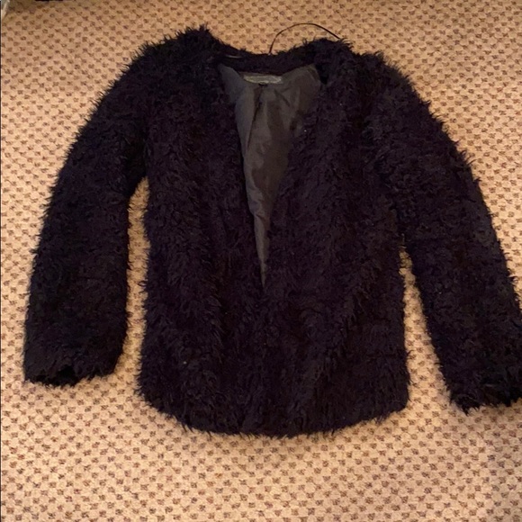 Jackets & Coats Black Fuzzy Jacket Poshmark